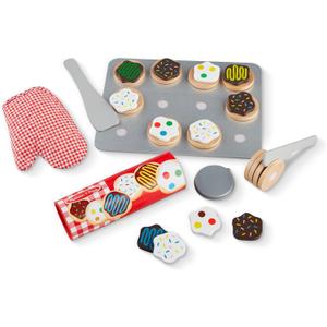 Melissa & Doug Slice and Bake Cookies Wooden Play Food Set with Toppings Pretend Cookies and Baking Sheet, Wooden Play Food Set, Toy Baking for Kids Ages 3+