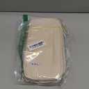 NOL Natural Organic Lifestyle Large Capacity Pencil Case Zipper Pencil Purse 3 Compartment Pencil Pouch Office Stationery Organizer Multi-functional Pencil Bag for School Girl Boy Adults - Cream