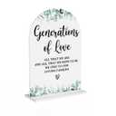 2 x Acrylic Wedding Sign Generations of Love Signs for Ceremony Modern Calligraphy Arch Acrylic Table Top Signs for Wedding Reception and Event Party Table Decor (White Eucalyptus Leaves)