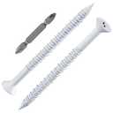 5 x WenSilon(30 PCS) 3/16" x2-3/4 White Concrete Screw Anchor White Flat Head for Anchoring to Masonry, Block or Brick Stucco