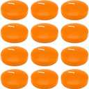 Set of 12 3 Inch Orange Floating Candles Large Unscented Dripless Fall Autumn Colored Pool Water Wax Candles for Vases, Centerpieces at Wedding, Party, Thanksgiving Day Holiday - 10 Hour Burning