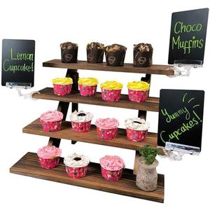 rackNgroove Wooden Cupcake Stand for 24 Cupcakes, Tiered Display Stand for Dessert, Grazing Table Supplies, Candle & Soap Display Stand for Craft Shows, Retail Vendor Wooden Display Shelf