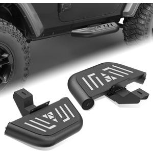 for JL Side Steps Small Running Boards Compatible with 2018-2026 Jeep Wrangler JL JLU Unlimited 2 Doors, Heavy-Duty Steel Nerf Bars Bolt-on Step Plates (2PCS, Black)