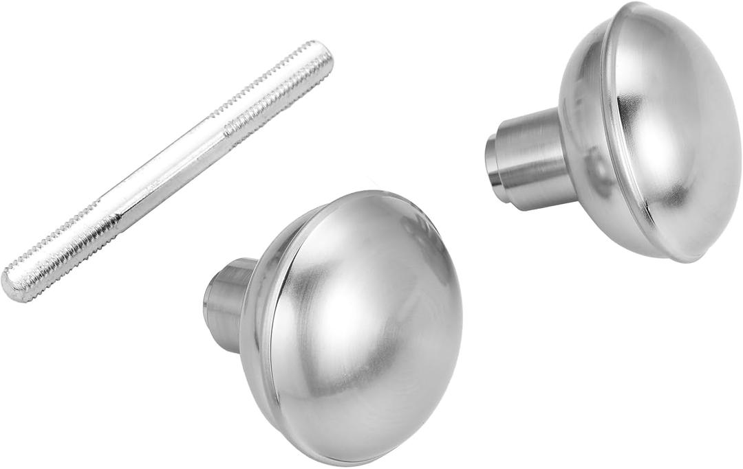 Satin Nickel Door Knob Set with Spindle, Antique Old Style Door Knobs Replacement Set for Mortise Lock Interior Doors, Brushed Nickel (1 Pack)