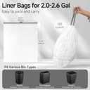 TIPGO Small Trash Bags Drawstring 2 Gallon, Pre-Cut Mini Garbage Bags for 2.0-2.6 Gallon Trash Bins, 120 Count (Code B)