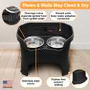 Neater Feeder Deluxe Mess-Proof Elevated Dog Bowls for Large Dogs (40+ lbs), 2 Height Adjustable (14.5 & 17.5) No-Spill Raised Dog Bowl Stand, Stainless Steel Food Bowl Set, Made in USA, Black