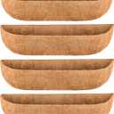 4 Pack 30 Inch Window Box Liners Coco Liners for Planters Coconut Husk Plant Liners 100% Natural Coconut Liners for Planters Coco Coir Liner for Outdoor Planter