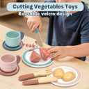 Lehoo Castle Wooden Play Kitchen Accessories, Play Food for Toddlers 1-3, Toys Pots and Pans for Kids Cooking Set, Pretend Play Cutting Vegetables Toys, Gifts for Girls Boys 3 4 5