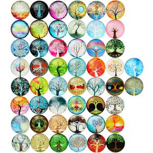 Bright Creations Glass Dome Cabochon for Mosaic Making Supplies & Jewelry Making - Vibrant Mosaic Tiles for Stained Glass Projects - 1 in Dia, Pack of 50