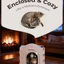 Apasiri Indoor Cat Houses for Indoor Cats, Warm Insulated Covered Cat Cave for Indoor Cats House, Strong Scratch-Resistant Capacity, Sturdy Fiber, Compatible with Heating Pads, Cat (Beige1)