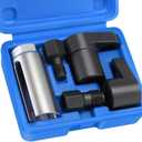 5 PCS Oxygen Sensor Socket, 1/2" and 3/8" Drive 7/8" 22mm Universal Switch Socket, Automotive O2 Sensor Socket Wrench Thread Chaser Remover Tool Offset Vacuum Switch Sockets