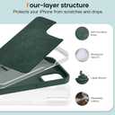 Soft Liquid Silicone Case for iPhone 13/14 with Magnetic Invisible Stand, Military Grade Shockproof Protection, Anti-Scratch Microfiber Lining Covers for iPhone 14/13, Pine Green