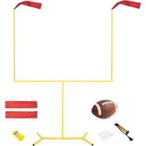 SEAOTTER Authentic Steel Football Field Goal Post for Kids, 8' x 5.5' Kicking Field Goals Uprights Set - Stable Steel Tube Frame - Adjustable Height - Youth Backyard Football Game Gifts