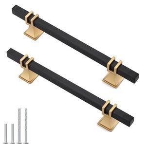 Lepatape 9 Pack 5 Inch Black and Gold Cabinet Pulls Black and Gold Cabinet Handles Kitchen Cabinet Handles Dresser Drawer Pulls Kitchen Cabinet Hardware