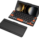 Doohoeek Universal Bluetooth Mini Keyboard, Wireless Compact Keyboard with Orange Navigation Keys & AnyAngle Stand for Android/iOS/Windows, DualDevice Keypad for Phones/Galaxy Z Fold/iPad mini