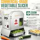 Electric Vegetable Slicer, 300W Conveyor Belt Cutter, 1-35mm Adjustable
440lb/h Output, Versatile Cutting for Long Vegetables & Leafy Greens, Restaurant & Home Use, Includes Stainless Steel Pan