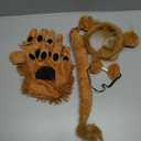 Lion Ears Headband 4PCS Lion Ears Tail Gloves Costume Accessories Halloween Cosplay for Birthday Party