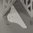 Cut-Out Design 23" Dog Gate Retractable Stair Gate Foldable Puppy Gate Indoor - Freestanding Lightweight Pet Barrier for Doorways, Stairs, Hallways (Extends to 41", White)