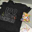 100 Days of School DIY Shirt Kit Kids 100th Day of School Shirt for Girls and Boys Craft Teacher Classroom Party(Sweet,5-7)