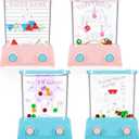 Gejoy 4 Pieces Water Games Handheld Easter Basket Stuffers for Kid Water Ring Toss Handheld Game Mini Retro Pastime Car Toys Fidget Autism Toys for Easter Children Boys Girls Birthday(Elegant Style)