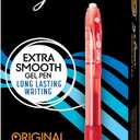 BIC Gel-ocity Original Retractable Gel Pen, Medium Point (0.7 mm), Red, 12-Count, Pack of 12