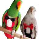 QBLEEV 2 Pack Bird Diapers, Cockatiel Tuxedo Flight Suite, Reusable Parrot Nappy Clothes Costume for Wedding Party Birthday Cosplay Photo, Pigeon Pants Urine Wet Suit for Conure Macaw Budgies Parakeet, Size: M