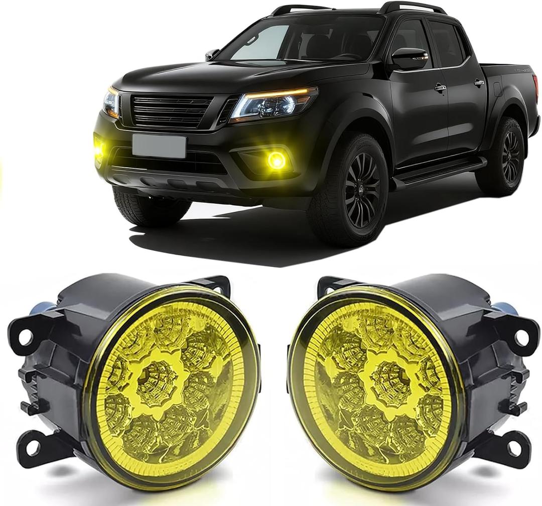 3.5 Inch Fog Light Bulb Pair For Nissan Frontier 2005-2019 LED Front Bumper Fog Lights Lamp Yellow Lens,3500k Yellow, Pack of 2