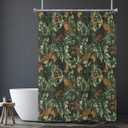 William Morris Style Shower Curtains,Mid Century Vintage Birds Flower Abstract Art Print Shower Curtains for Bathroom Decor Fabric Waterproof Upholstery Hook 72x72in