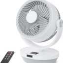 Fan for Bedroom, 13" Air Circulator Fans with Remote, 120Vertical Manual +90Oscillating Desk fan, 60ft Powerful Airflow, Portable Fan With 4 Speeds, 4 Modes, 12H Timer, 25dB Quiet Smallfan (White)