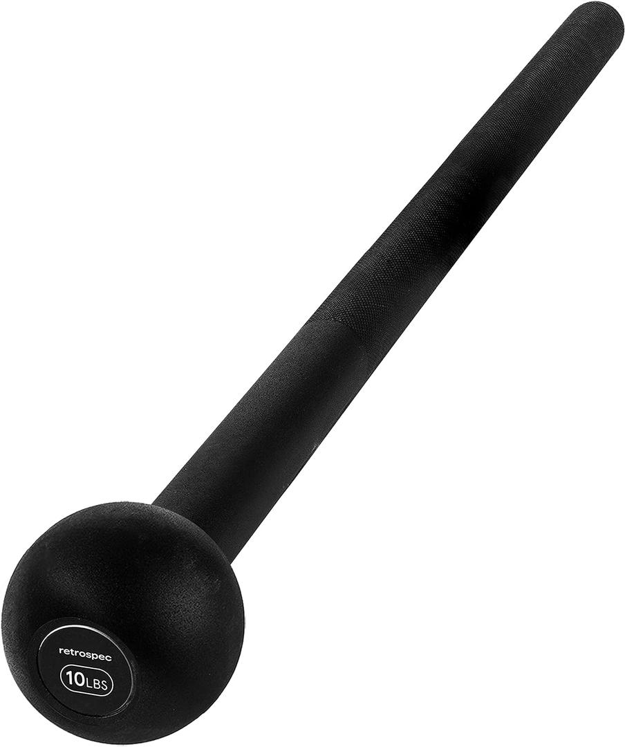 Retrospec Revolve Steel Macebell for Strength Training, Rehabilitation, Stretching, Conditioning and Rotational Training -10 Options for Women & Men (Matte Black)