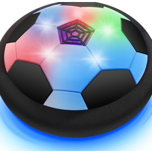 Black Series- LED Hover Soccer Ball - Air Power Training Ball Playing Football Indoor Outdoor Game - Birthday Gifts for Kids, Age 3 4 5 6 7 8-12 Year Old Boys - Soccer