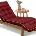 MAGIC ELEPHANT Chaise Lounge Cushion Outdoor, Memory Foam Patio Lounge Chair Cushion with Ties for Indoor Outdoor Furniture, Water-Repellent Replacement Long Chair Cushion (Burgundy)
