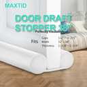 MAXTID White Door Draft Stopper Adjustable 32, 34, 36, up to 38 Inches Double Sided Draft Blocker Sound Proof Door Noise