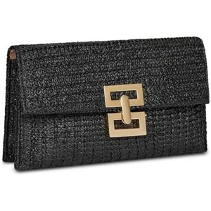 Liadreem Straw Clutch Purse for Women Designer Evening Handbag Summer Beach Shoulder Crossbody Bag