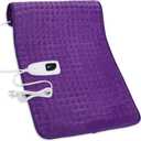 Deepsoon Heating Pad,Electric Heating Pads for Back,Neck,Abdomen,Moist Heating Pad for Shoulder,Knee,Arms,Legs,Dry/Moist Heat & Auto Shut Off,Christmas Gifts for Men and Women,Dark Purple,33x17 Inch