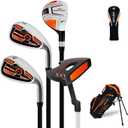 Kids Golf Clubs Set for Boys & Girls Ages 3-12, Junior Golf Set with Stand Bag, Driver, Hybrid, Irons & Putter, Youth Golf Club Set Right Handed
