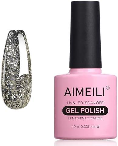 AIMEILI HEMA Free Gel Nail Polish, TPO Free, Soak Off U V Nail Art Glossy Long Lasting for Salon DIY Home - 652 10ml, Pack of 4