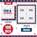 100 Pcs 250th Anniversary 4th of July Party Supplies " 250 Years of Freedom'' Red and Blue Fourth of July Napkins American Birthday Patriotic Party Decor for Independence Memorial Day