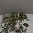 6FT Snowy Garland Christmas, Pre-lit Garland with 20 LED Lights, Pine Cones, White Berry&Ball, Battery Operated with Timer, Indoor Christmas Decoration for Holiday New Year