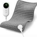 Electric Heating pad,25 x12 Portable Heating Pad for Period Cramps Back Neck Shoulders Pain Relief, 10 Heat Setting Auto Shut Off Moist Dry Heat Pad Birthday Gift for Women Men Black Froday Day Gift (Grey)