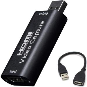 BlueAVS HDMI to USB Video Capture Card 1080P for Live Video Streaming Record via DSLR Camcorder Action Cam (Black)