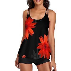 Urchics Womens 2025 Tankini Swimsuits Tummy Control Flowy Swimwear Two Piece Bathing Suits Swim Tank Top with Boyshorts, XL Urchics Womens 2025 Tankini Swimsuits Tummy Control Flowy Swimwear Two Piece Bathing Suits Swim Tank Top with Boyshorts, XL