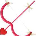 Leitee Cupid Bow and Arrow Set Cupid Costume Accessories Women Cosplay Supply for Party Cos Adult (Rose Red)
