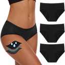 YESWEL Period Underwear For Women, Leak-Proof Hipster, Brief, Heavy Flow, 3 Pack Size S