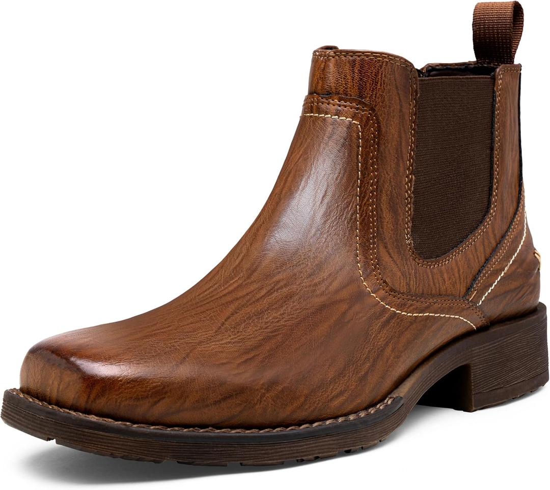 Jousen Mens Chelsea Boots Casual Slip On Boots for Men size 12 (Brown)