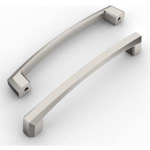 Amerdeco 10 Pack Brushed Satin Nickel Cabinet Pulls, 5 Inch(128MM) Hole Centers, Kitchen Cabinet Handles, Drawer Pulls, ZH0032