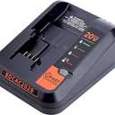 20V Fast Charger Compatible with Black and Decker 20V 12V Max Lithium Battery LBXR20 LBX4020 LBXR2020, BDCAC202B 20Volt 2A Lithium Charger Compatible with Black and Decker Drill Battery