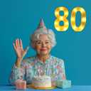 80th Birthday Decorations for Women Men,Happy 80 Birthday Decorations for Centerpieces Table,80 Light Up Numbers Sign Led for Party Backdrop Wall Decor for Wedding Anniversary Home