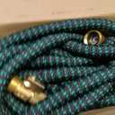 Flexi Hose with 8 Function Nozzle, 50FT - Lightweight Expandable Garden Hose, No-Kink Flexibility, 3/4 Inch Solid Brass Fittings and Double Latex Core - Black and Green