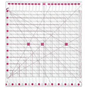 2 x Quilting Ruler for Precise Fabric Cutting, 11.5 x 10.5 Inch Slotted Ruler for Quilting and Sewing, Acrylic Quilt Strip Cutting Tool with 22 Grooves, Pink